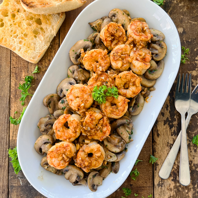 Garlic Shrimp With Mushrooms | Crazy Delicious One-pan Tapas Recipe