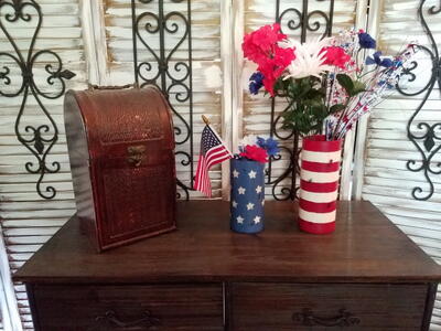Patriotic Vases From Two Thrifted Items