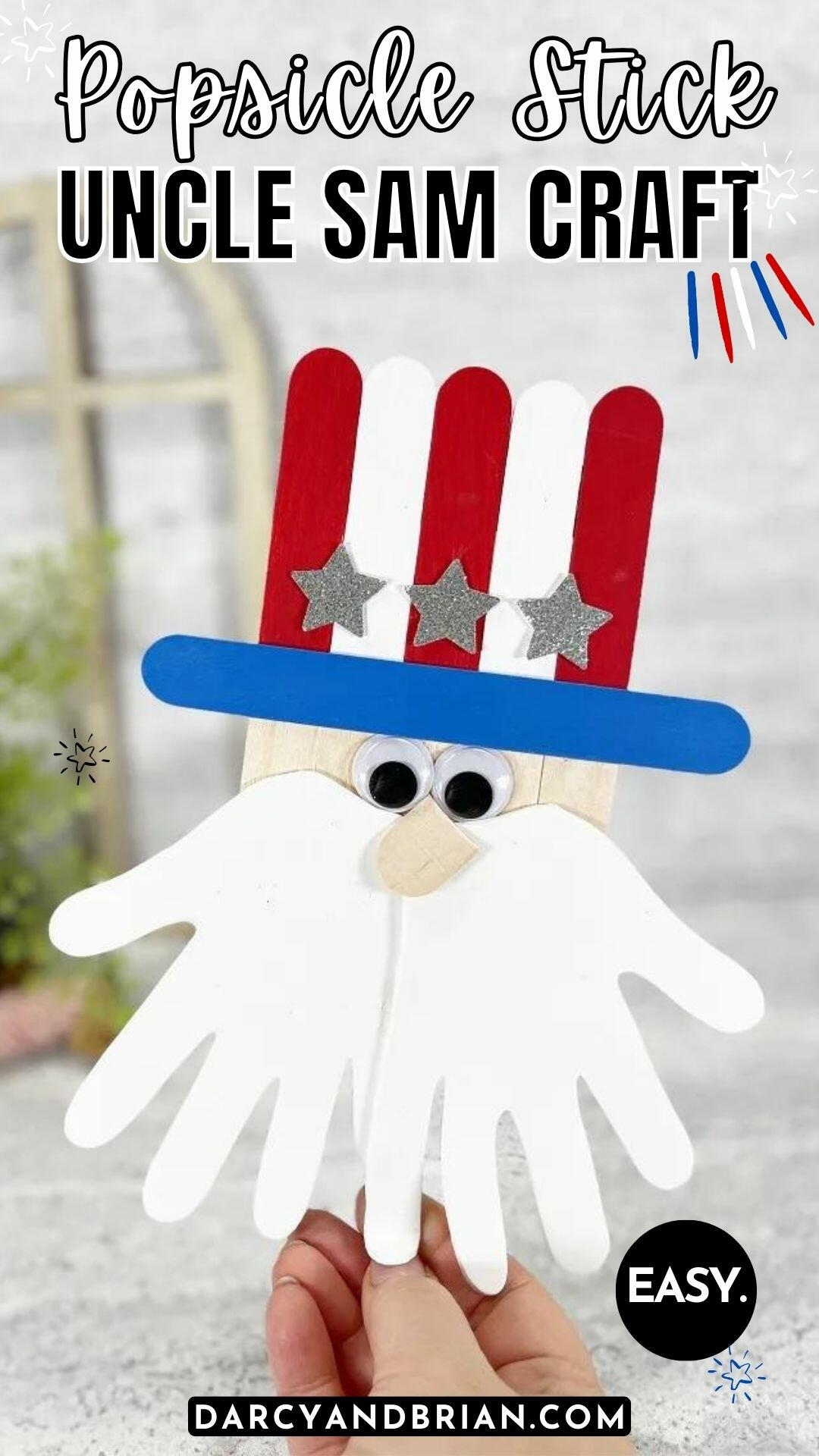 Popsicle Stick Uncle Sam Craft 