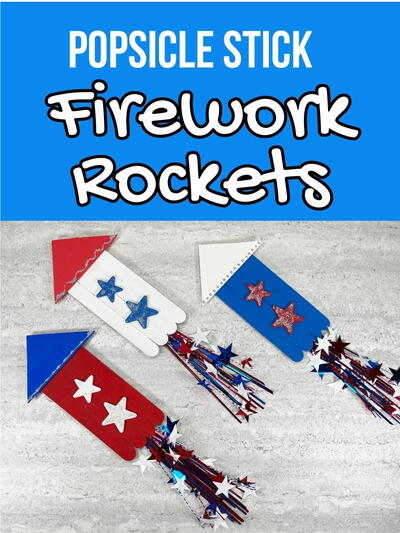 Popsicle Stick Firework Rocket Craft