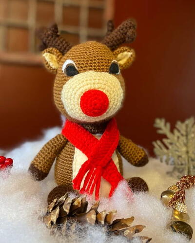 Rudolph The Red Nosed Reindeer Amigurumi Doll