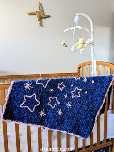 Starry Velvet Crochet Baby Blanket