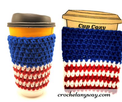 Red, White And Blue Coffee Cup Cozy