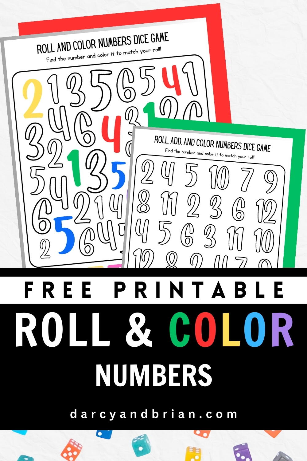 Roll And Color Numbers | AllFreeKidsCrafts.com