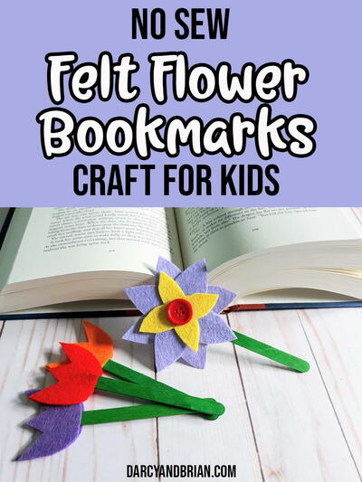 Easy Felt Flower Bookmark Craft For Kids