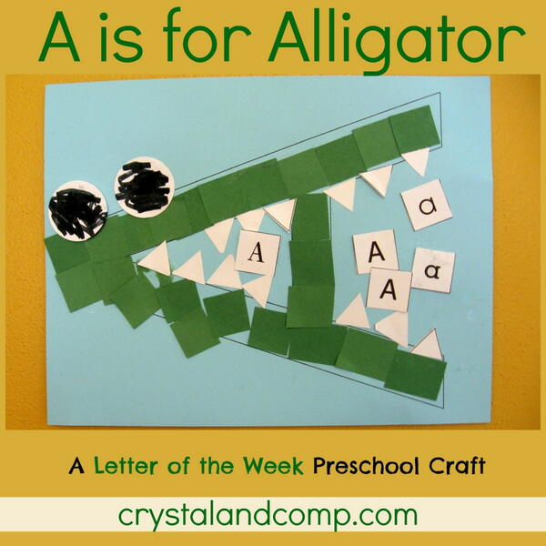 A Is For Alligator Preschool Craft With Printable