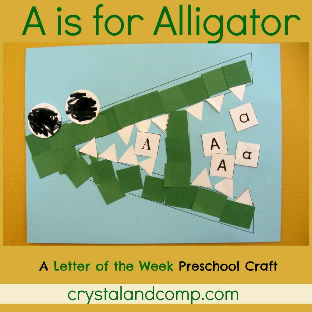 A Is For Alligator Preschool Craft With Printable | AllFreeKidsCrafts.com