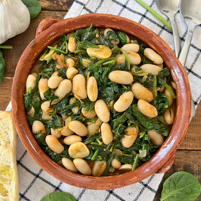 Spanish Spinach And White Beans | Heart-healthy & Packed With Goodness