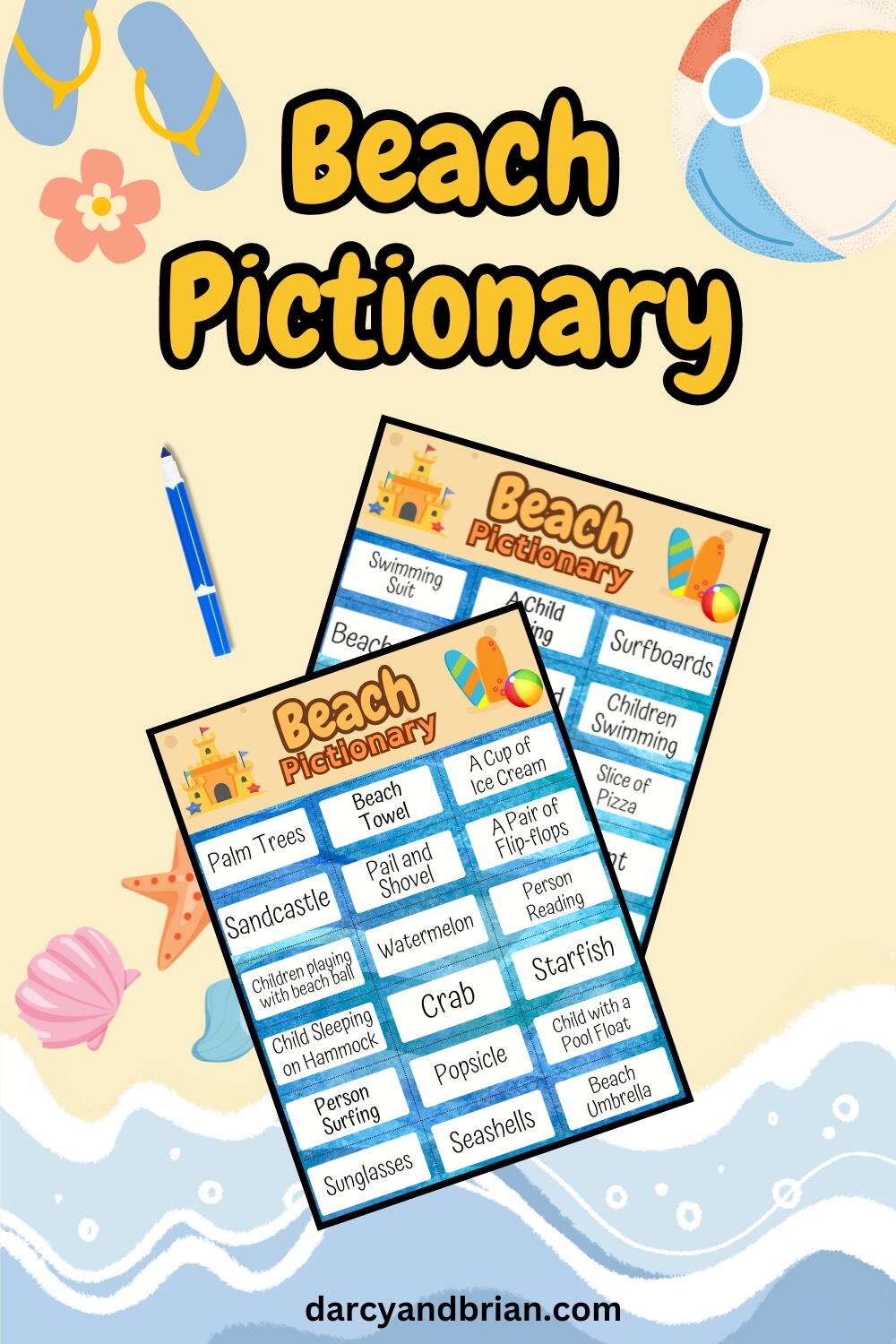 Beach Pictionary | AllFreeHolidayCrafts.com