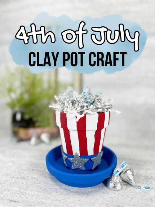4th Of July Clay Pot Craft