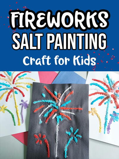 Fireworks Salt Painting Craft For Kids