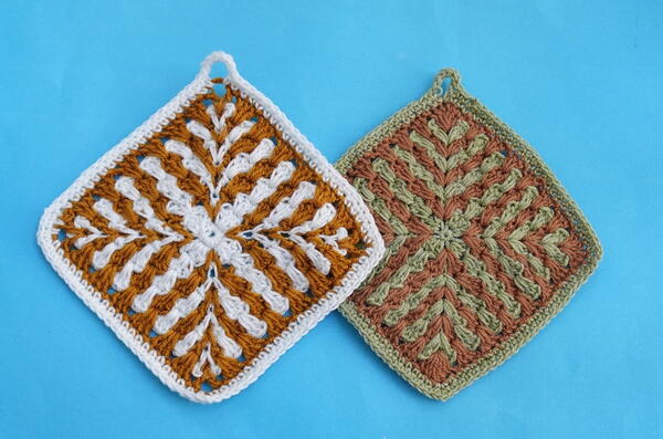 Mosaic Granny Square Kitchen Towels/dishcloth 