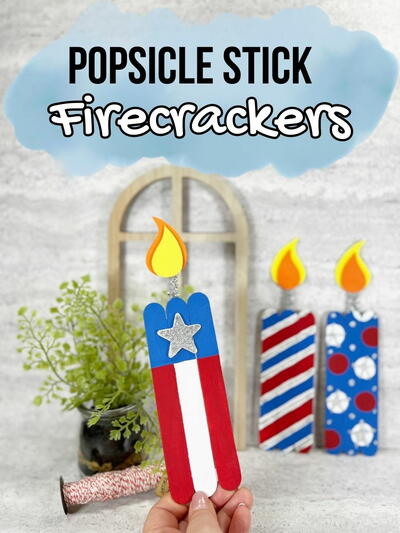 Popsicle Stick Firecrackers Craft