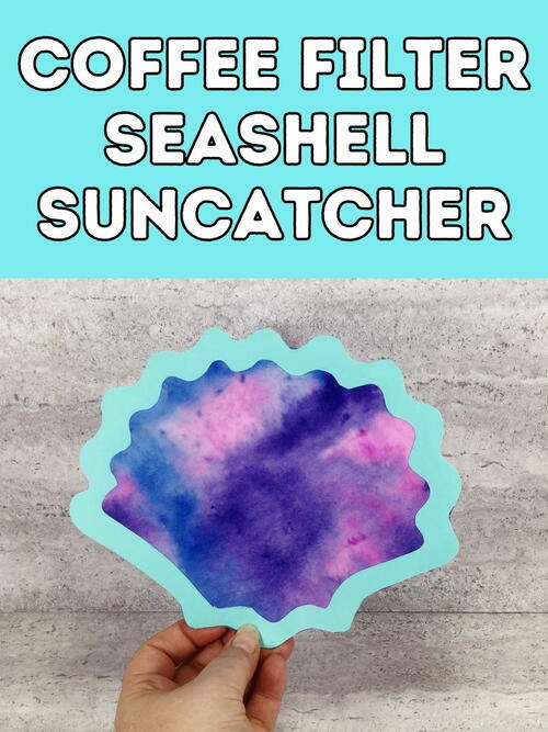 Coffee Filter Seashell Suncatcher Craft