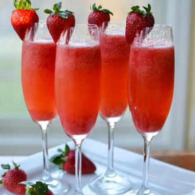 Strawberry Mimosas