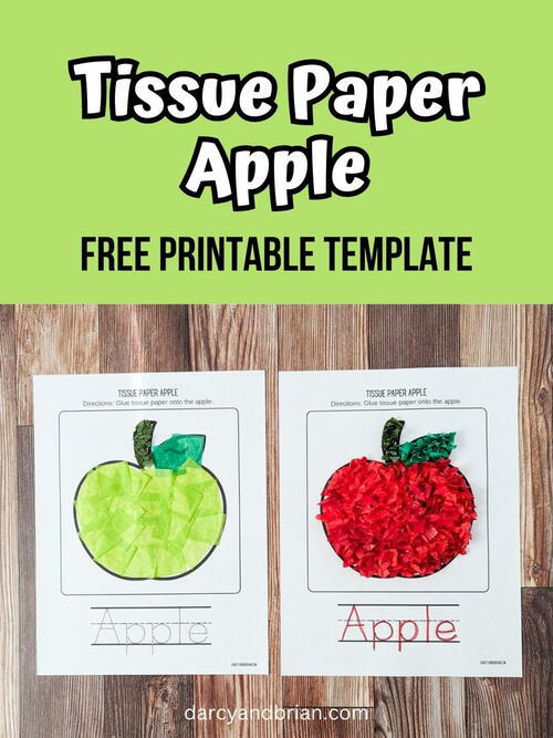 Easy Tissue Paper Apple Craft
