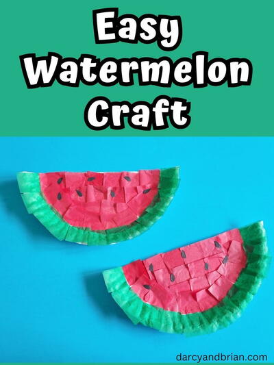 Tissue Paper Watermelon Craft