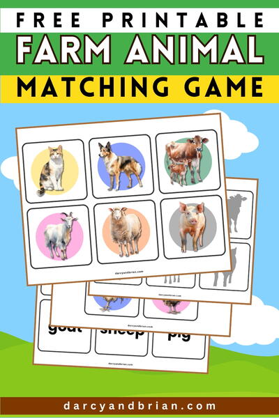 Farm Animal Matching Game Printable