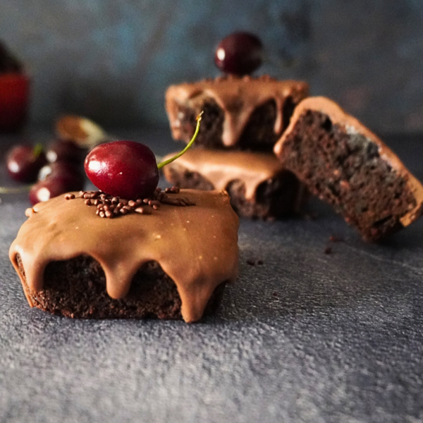 Easy Black Forest Fudgy Brownies (with Chocolate And Cherries)