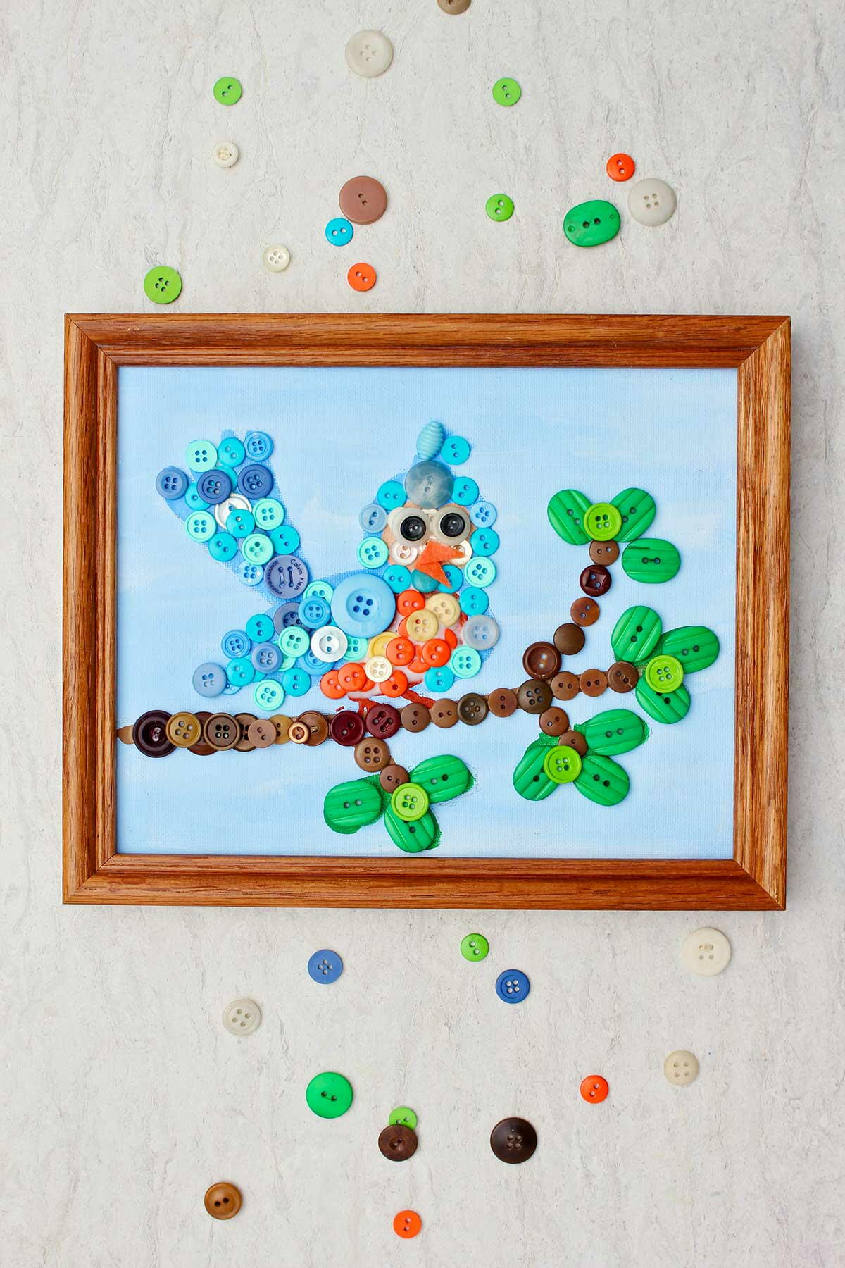 Button Craft Drawing Easy Diy Button Craft (painting With Buttons!) | FaveCrafts.com