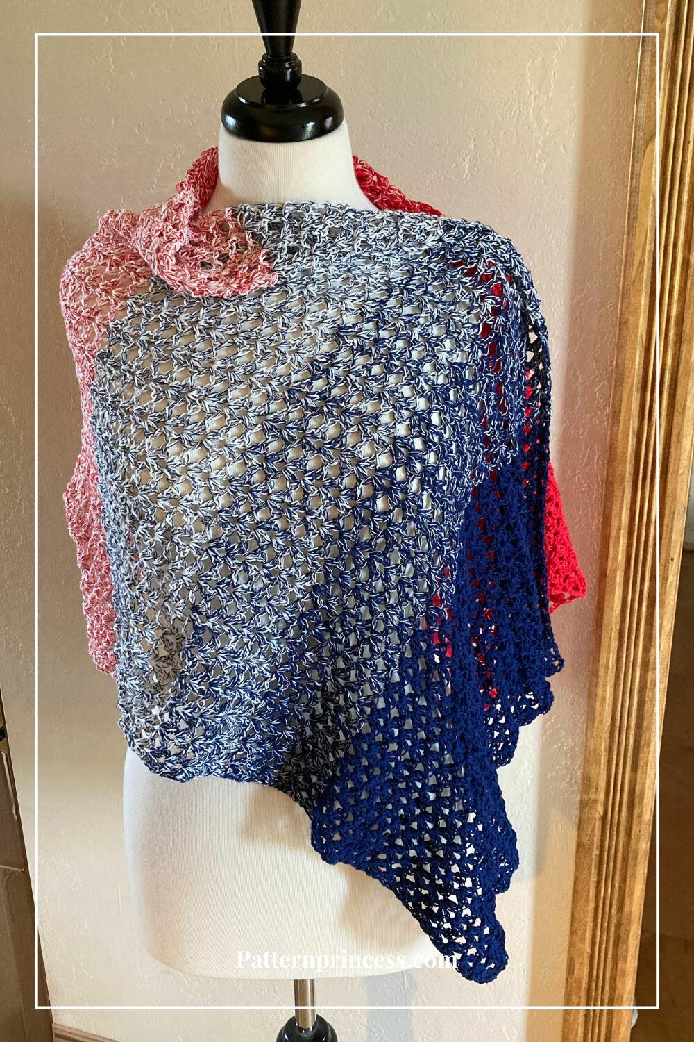 Easy Rectangle Shawl Pattern Libertys Embrace 