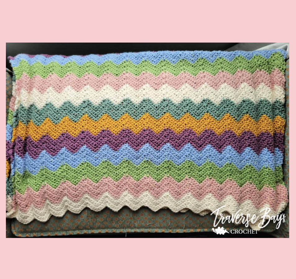 Easy Chevron Baby Blanket 