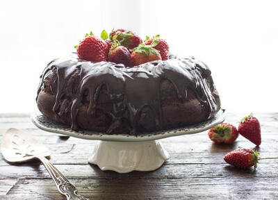 Glazed Dark Chocolate Bundt Cake