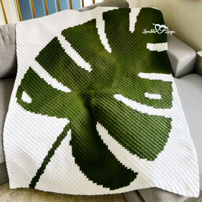 Monstera Leaf Throw Blanket