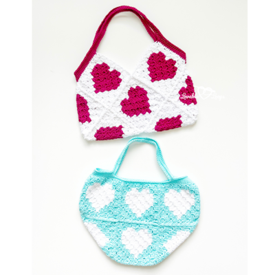 Heart Patch Tote Bags
