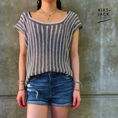 The Casey Draping Vertical Stripe Top