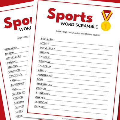 Sports Word Scramble