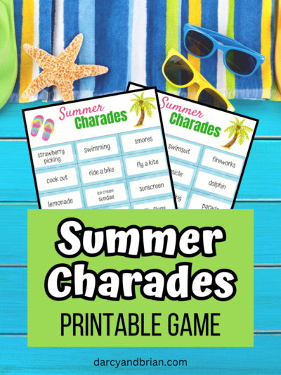 Printable Summer Charades Game For Kids