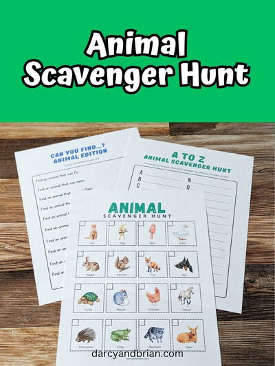 Animal Scavenger Hunt Printables