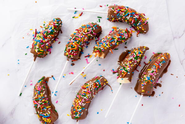 Chocolate Covered Banana Pops