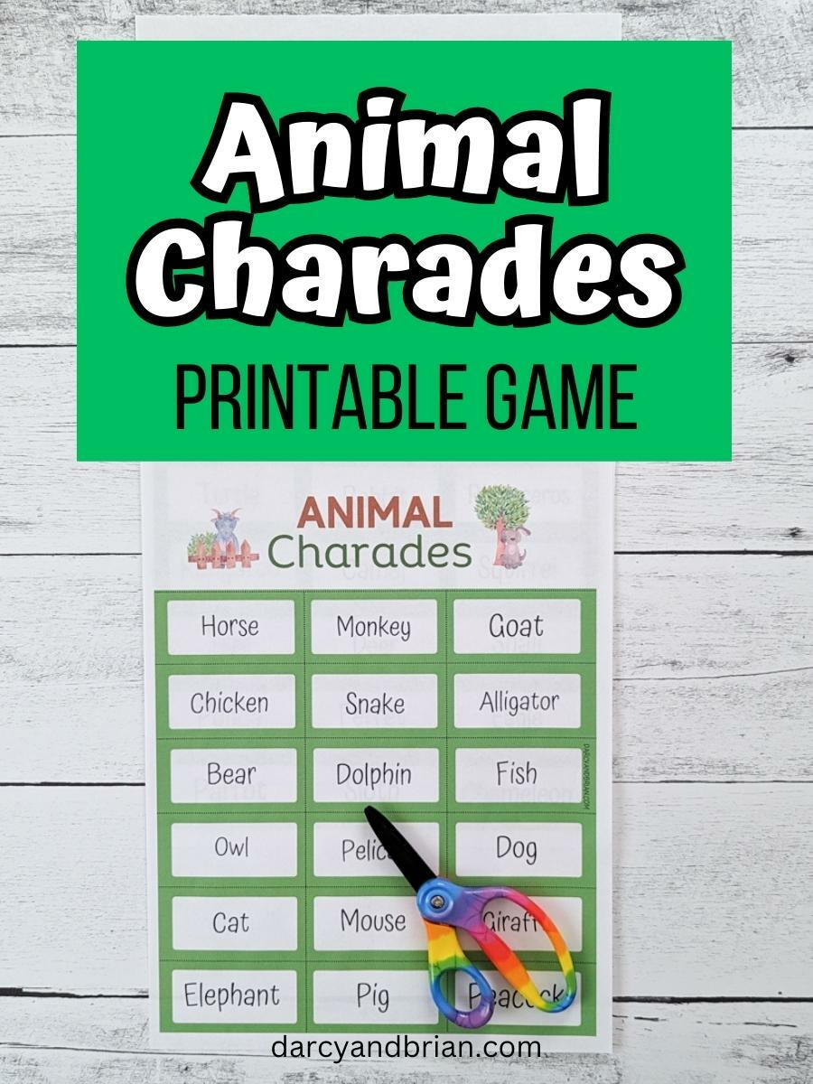 Fun Printable Animal Charades For Kids | AllFreePaperCrafts.com