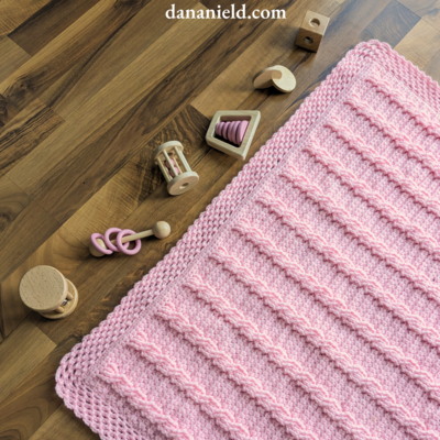 Crossed Towers Cable Crochet Baby Blanket
