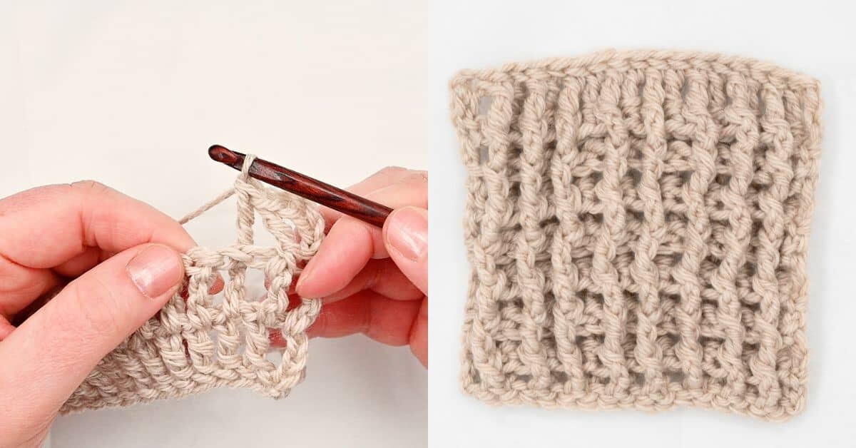 How To Treble Crochet Front And Back Post Ribbing | AllFreeCrochet.com