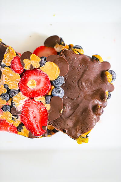 Frozen Fruit Chocolate Peanut Butter Bark