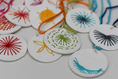 Embroidered Clay Jewellery