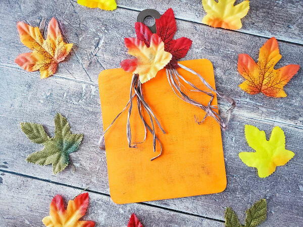 Dollar Store Pumpkin Cutting Board Fall Craft