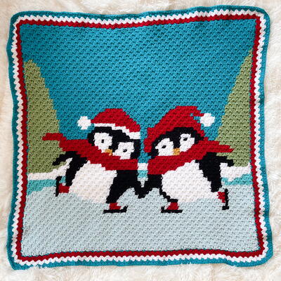 Skating Penguin Pals Blanket
