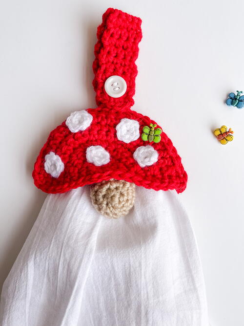 Mushroom Gnome Towel Topper