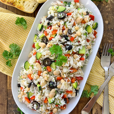 Mediterranean Rice Salad | Healthy And Delicious 30 Minute Recipe