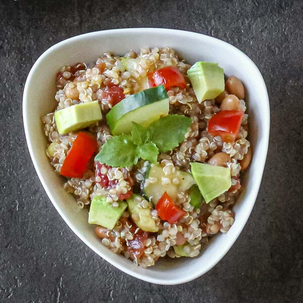 Quinoa Cucumber Tomato Salad With Avocado