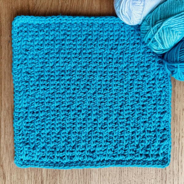 Tunisian Moss Stitch Washcloth