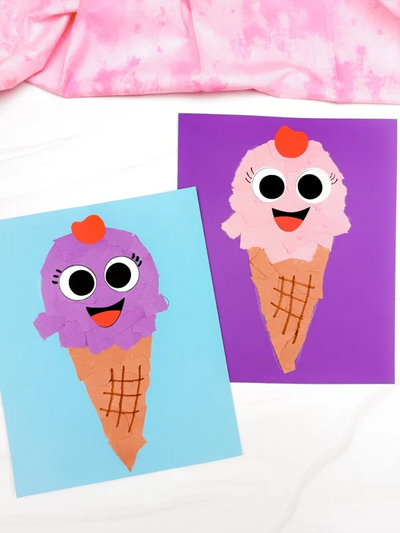 Torn Paper Ice Cream Craft