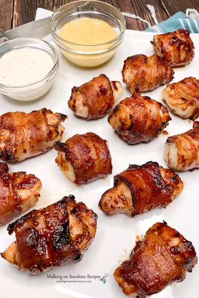 Air Fryer Bbq Chicken Wrapped In Bacon