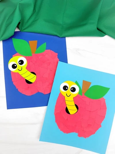 Easy Torn Paper Apple Craft