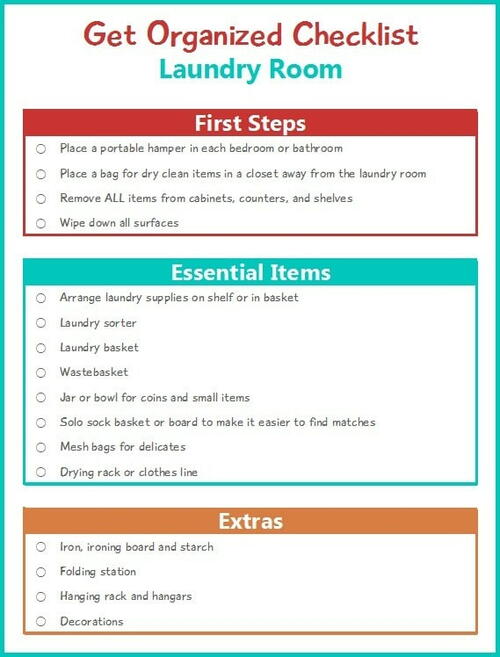 Get Organized Checklist For Your Laundry Room