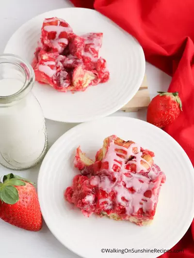 Strawberry Cinnamon Roll Casserole